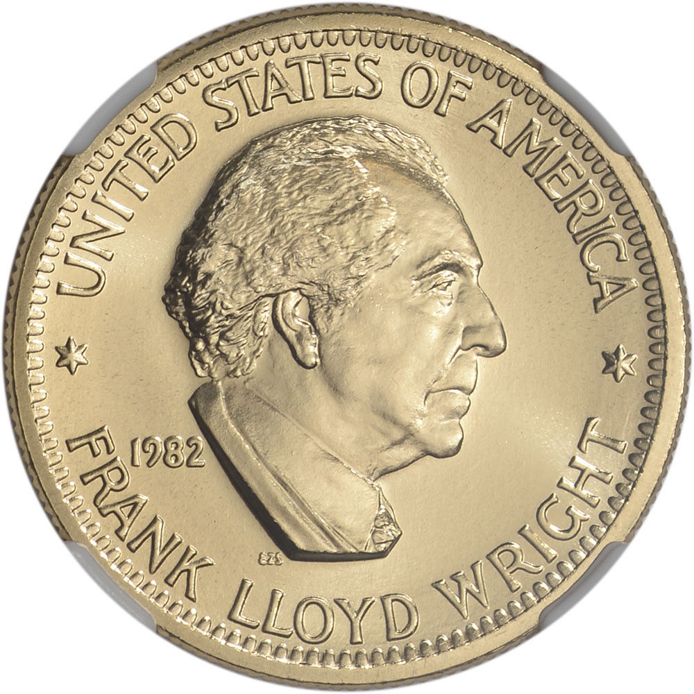 1982 US Gold (1/2 oz) American Commemorative Arts - Frank Lloyd Wright NGC MS68