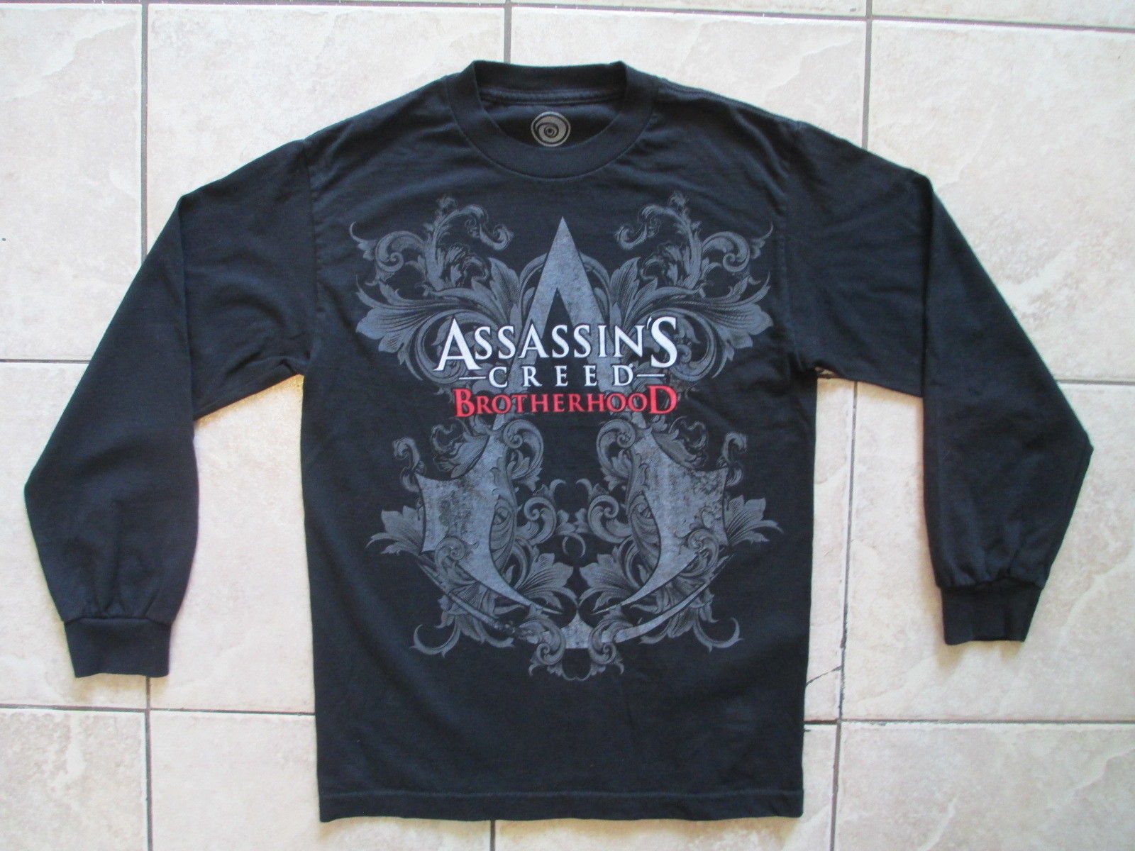 Ubisoft Assassin's Creed Brotherhood Black Gray Long Sleeves Shirt S Small M