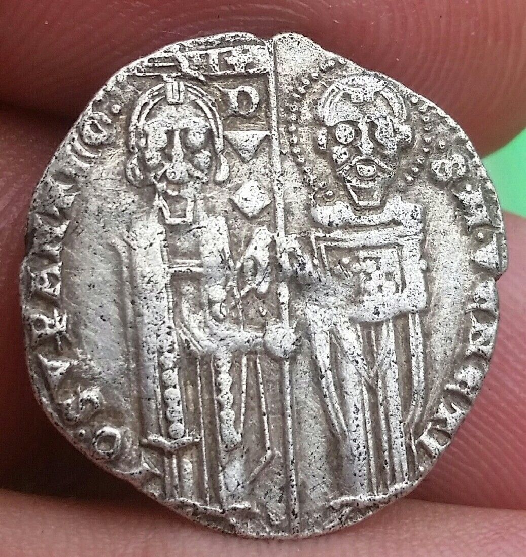 Medieval Venice Italy-Giovani Soranzo 1311-1327AD Doge&St Mark . Silver Grosso