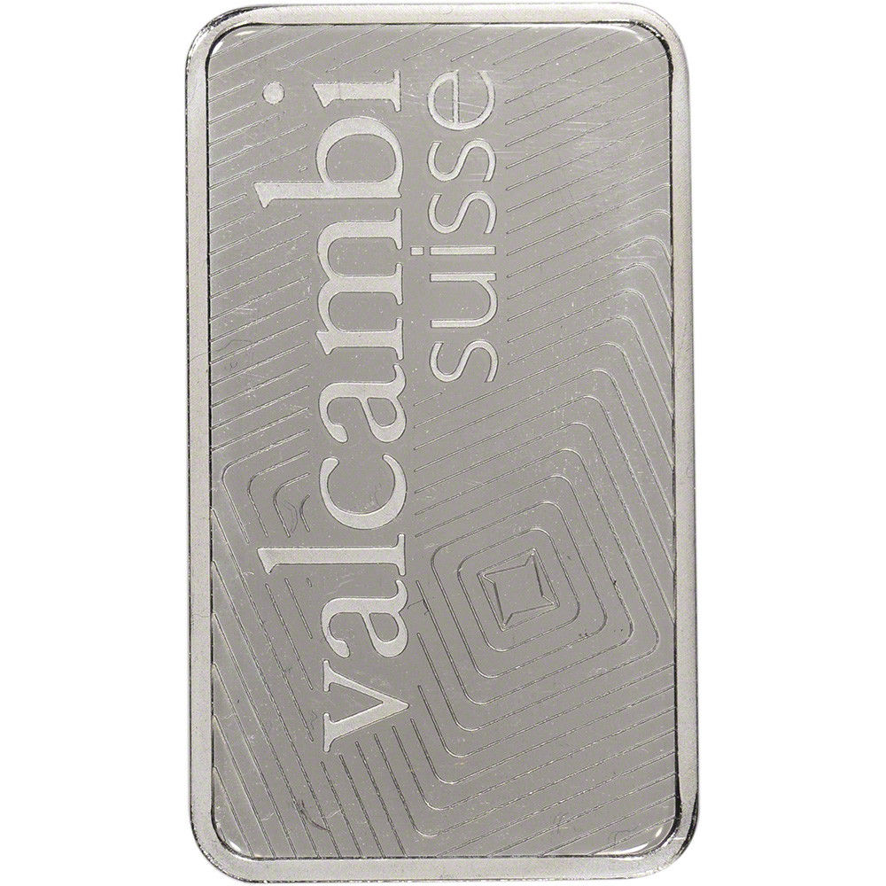 1 oz. Platinum Bar - Valcambi Suisse - 999.5 Fine in Assay