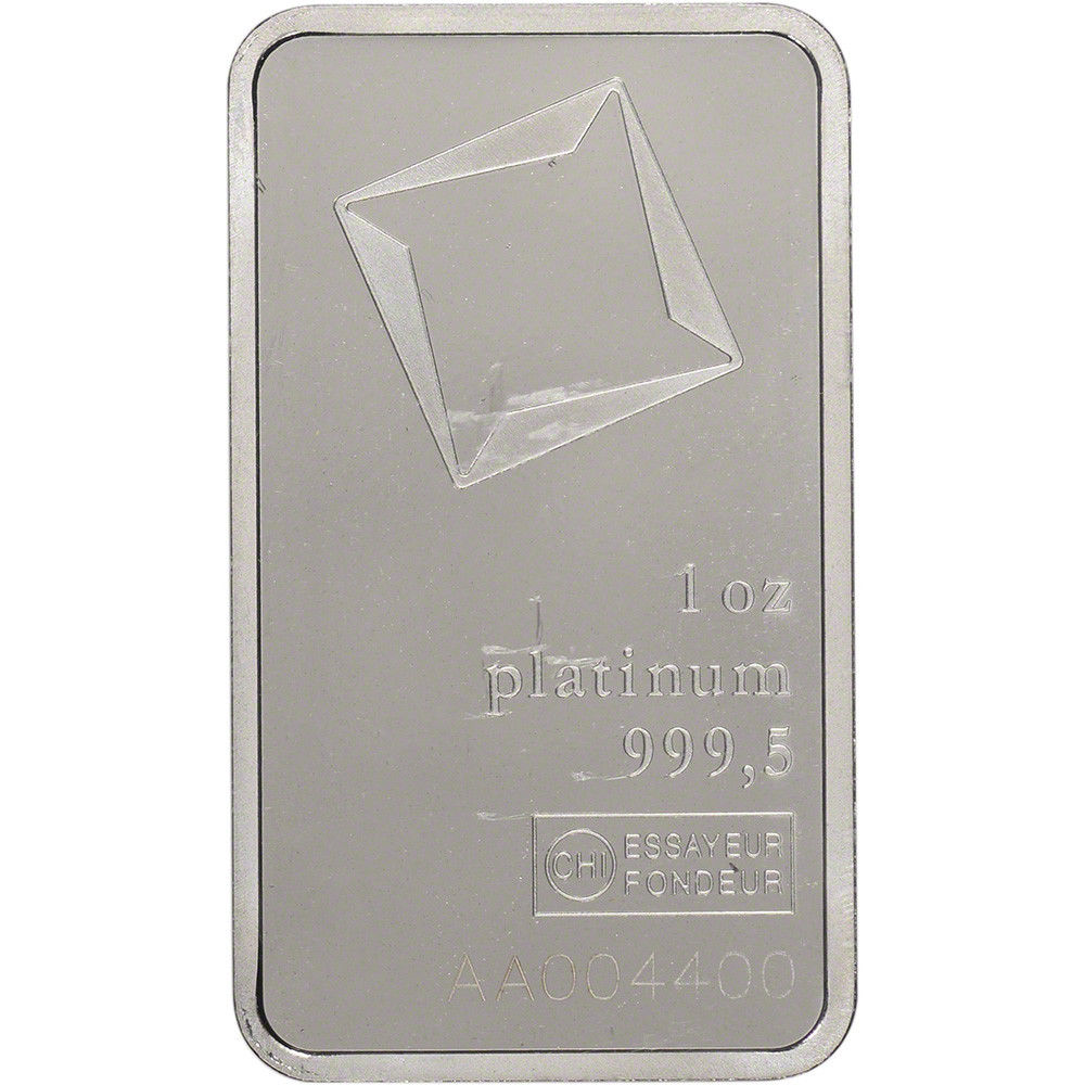 1 oz. Platinum Bar - Valcambi Suisse - 999.5 Fine in Assay