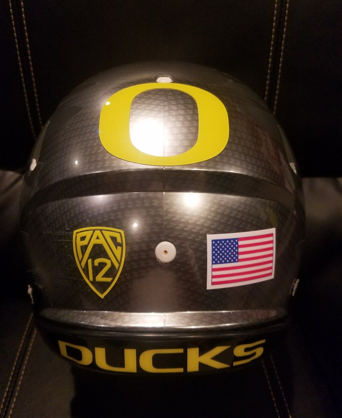 Oregon Ducks Game Worn Used Sonic Boom helmet 2014 vs Michigan St w/ Mariota 808