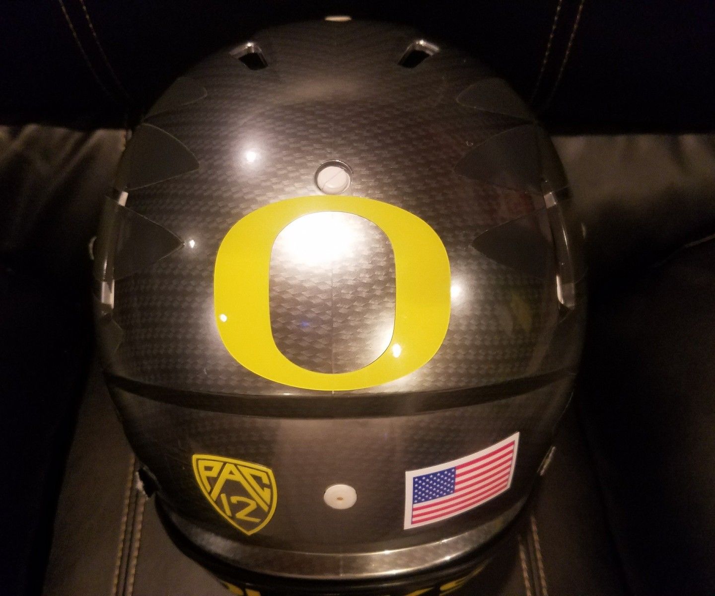 Oregon Ducks Game Worn Used Sonic Boom helmet 2014 vs Michigan St w/ Mariota 808