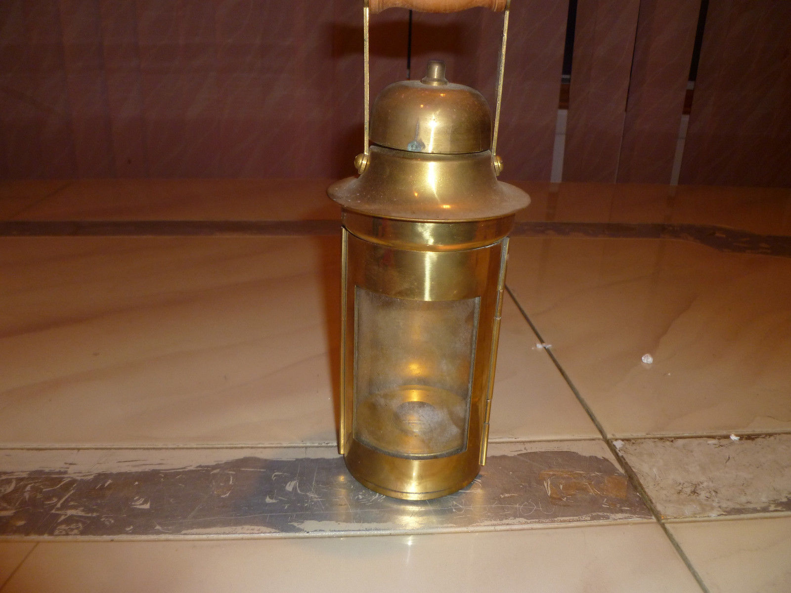 Old Antique Brass  & Copper BINNACLE LANTERN Ship Lamp NAUTICAL