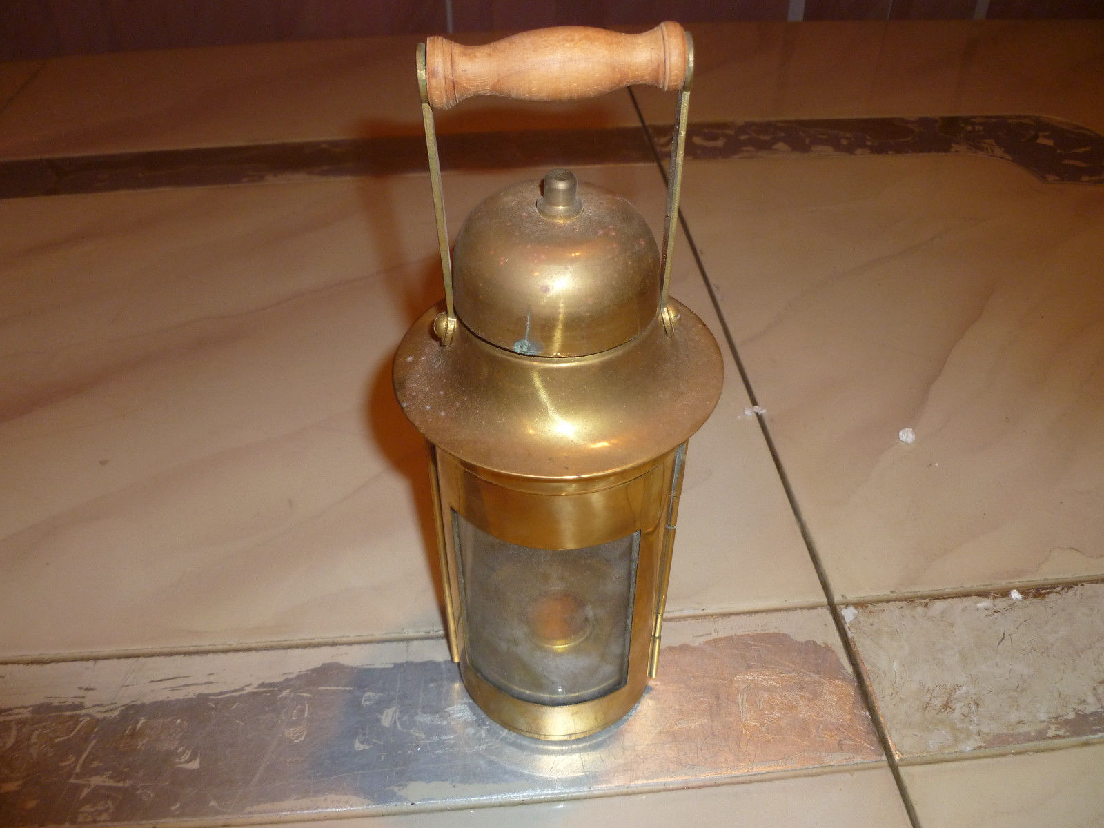 Old Antique Brass  & Copper BINNACLE LANTERN Ship Lamp NAUTICAL