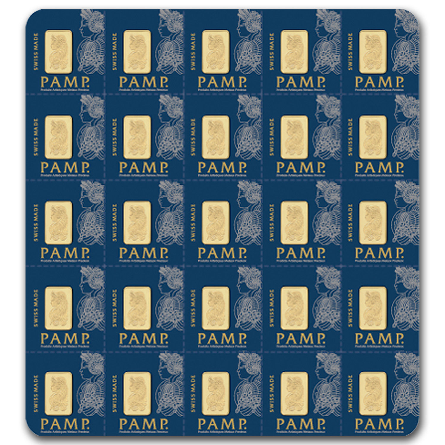 25x1 gram Gold Bar PAMP Suisse Multigram+25 (In Assay) - SKU #80382
