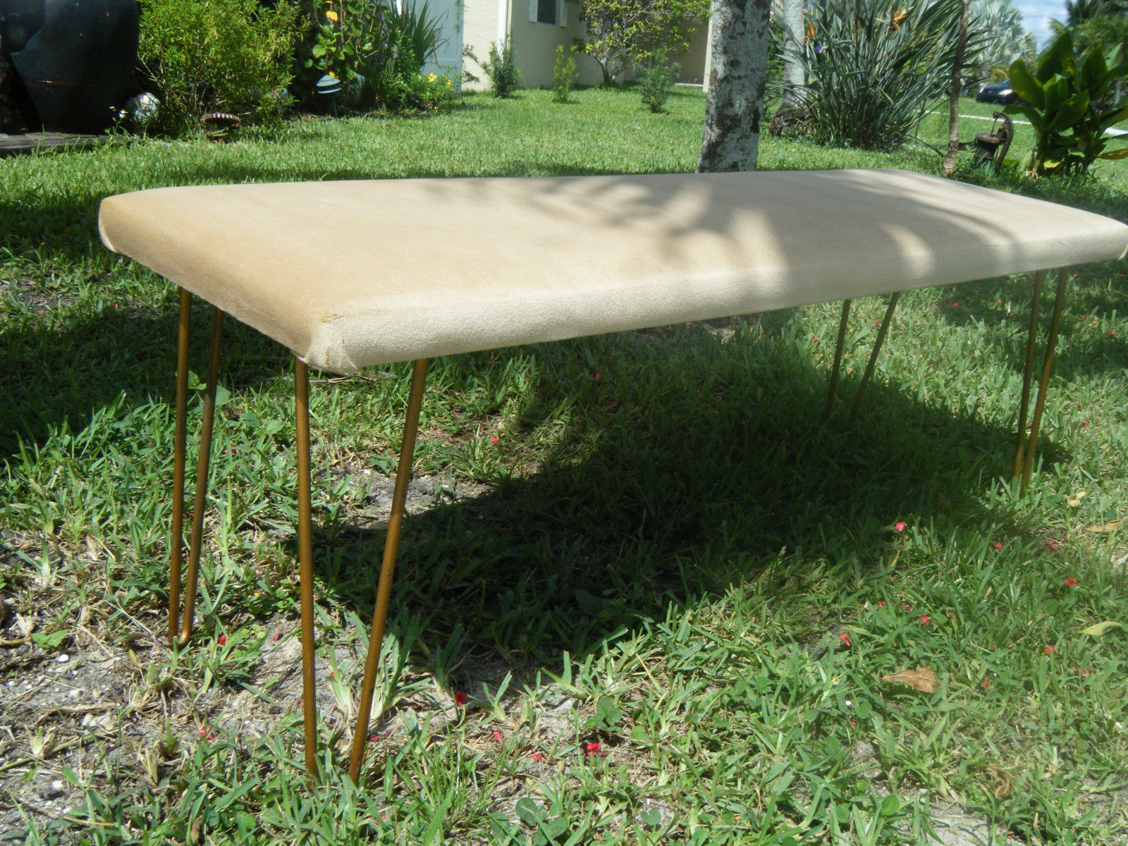 Vintage Mid Century Modern Hairpin Legs Long Bench