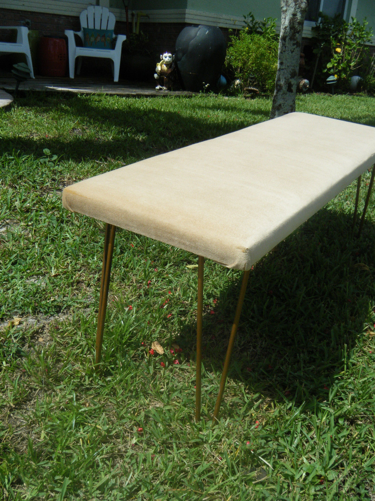 Vintage Mid Century Modern Hairpin Legs Long Bench