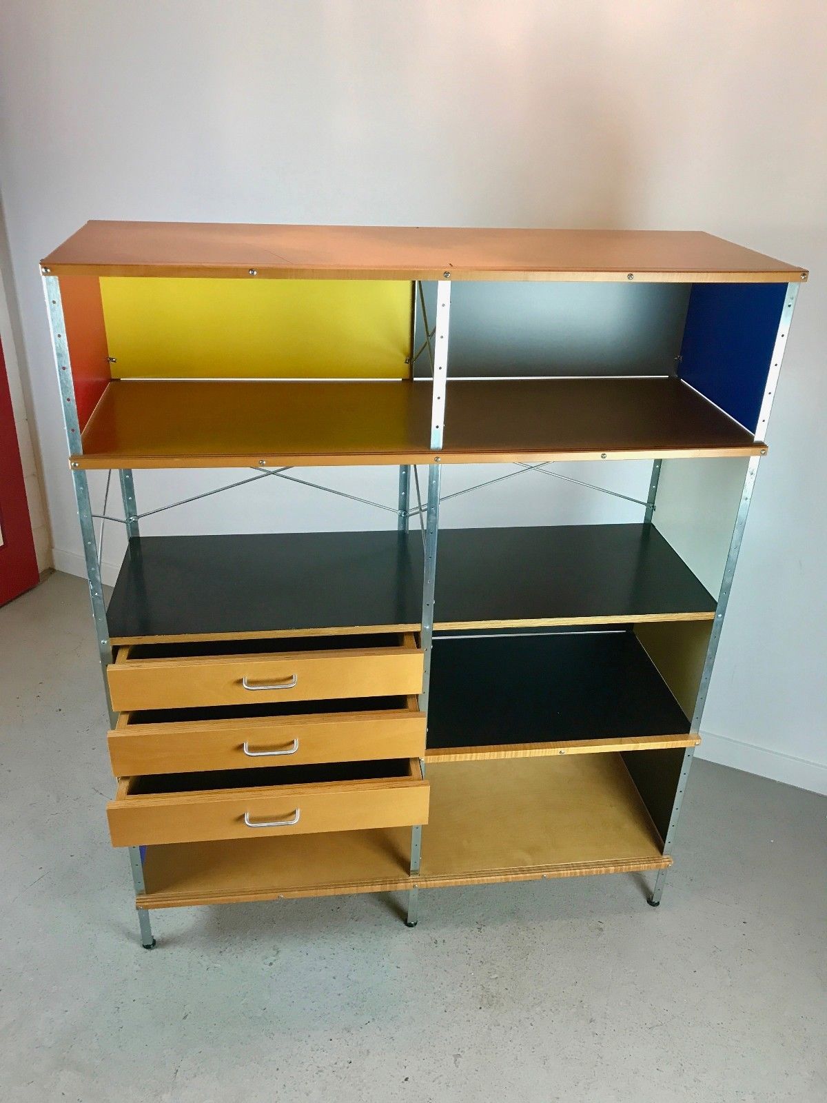 MID CENTURY MODERN EAMES FOR HERMAN MILLER MODULAR ESU SHELVING UNIT