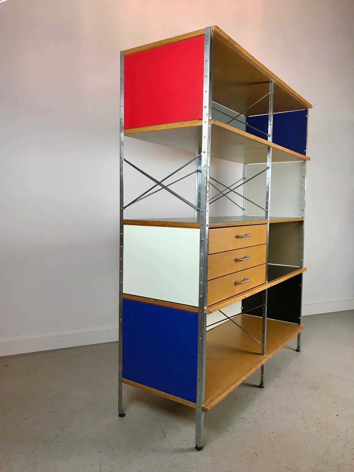 MID CENTURY MODERN EAMES FOR HERMAN MILLER MODULAR ESU SHELVING UNIT