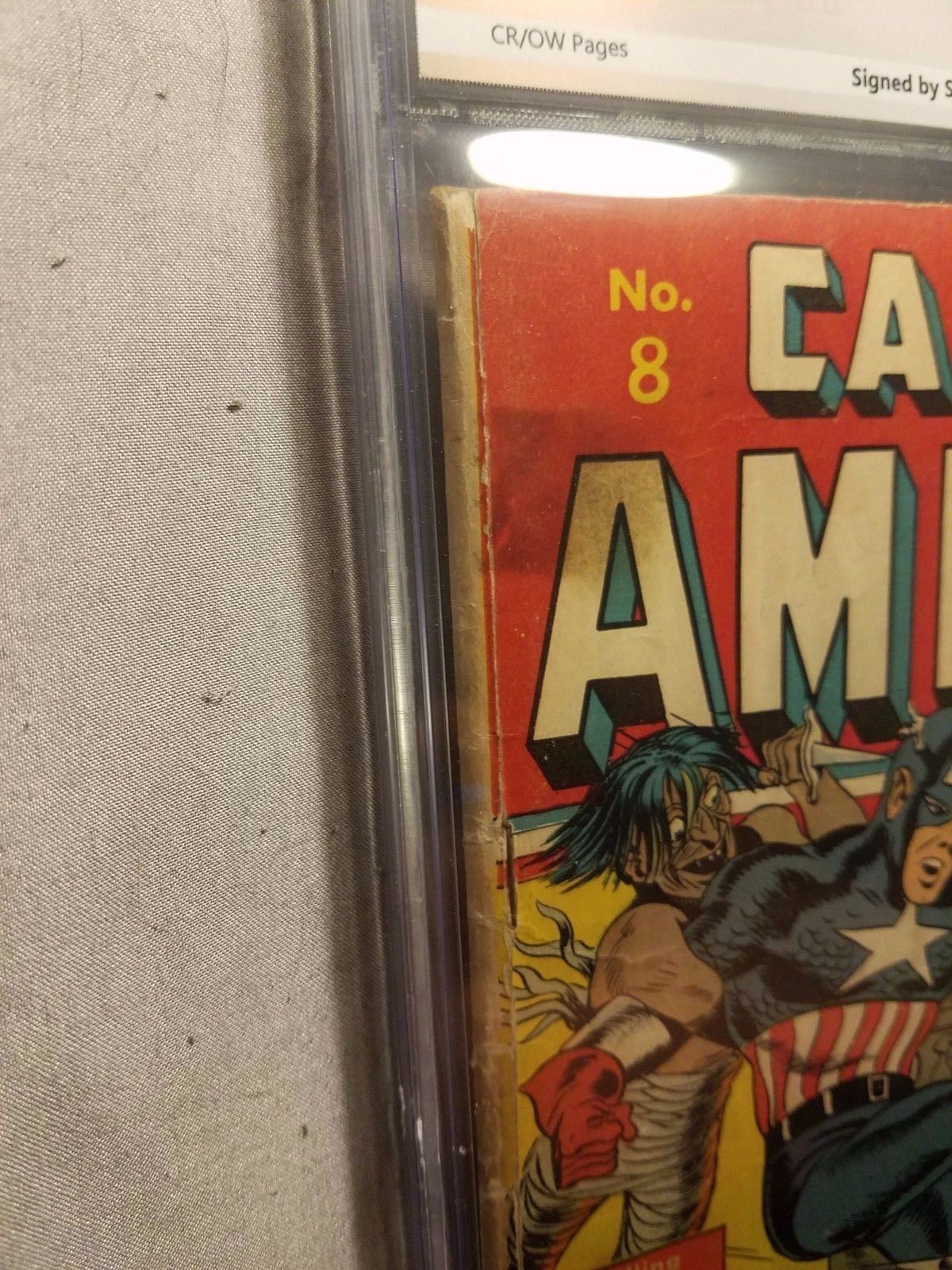 Captain America #8 1941 PGX 3.5 Signed STAN LEE Like CGC