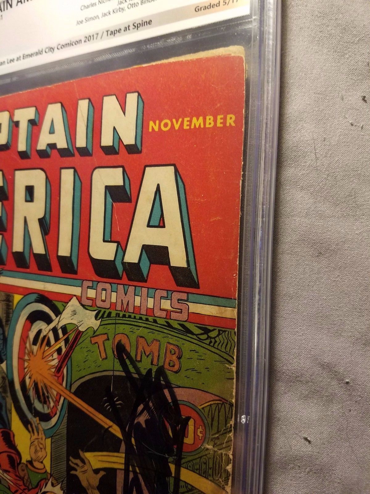 Captain America #8 1941 PGX 3.5 Signed STAN LEE Like CGC