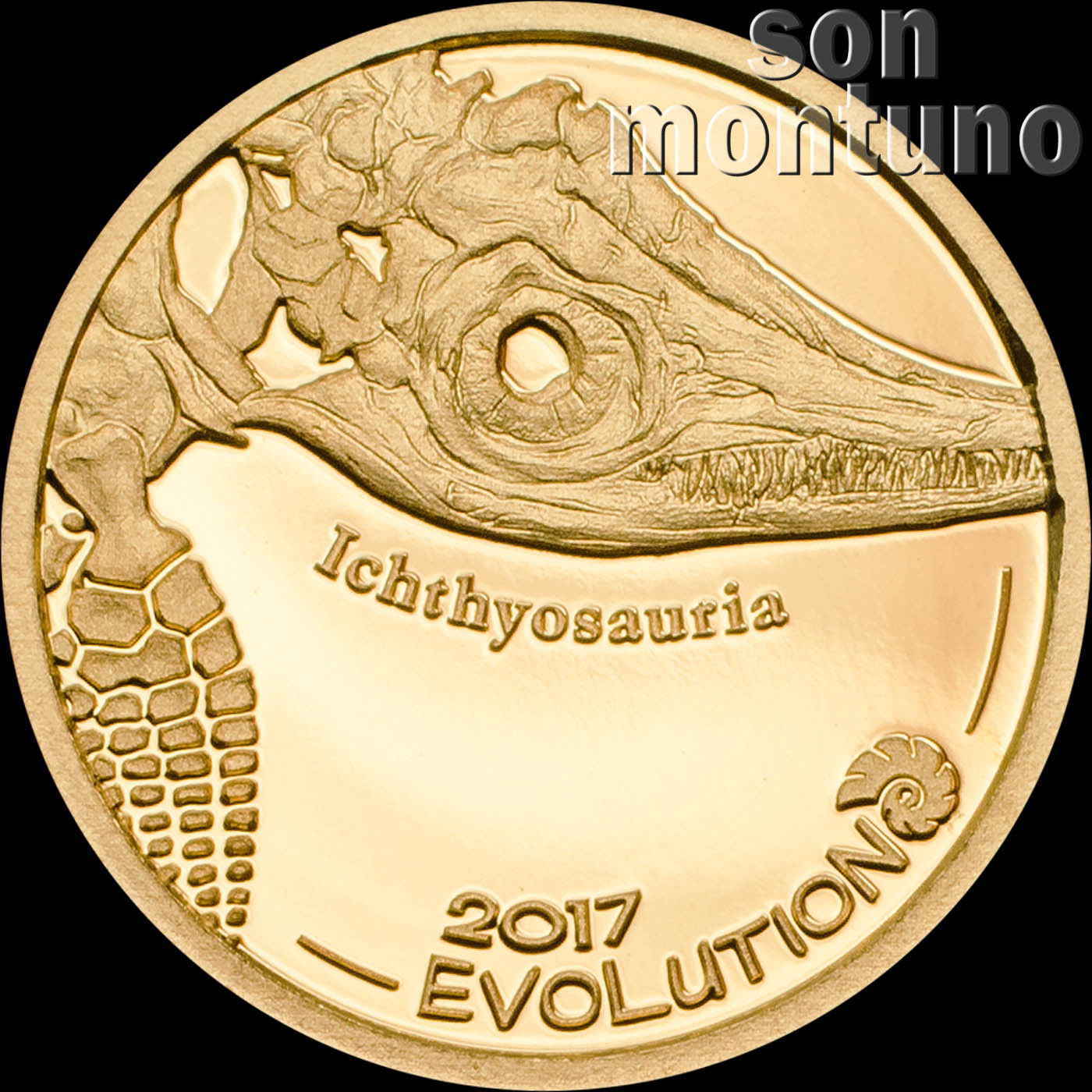 SILVER & GOLD 2 Coin Set - ICHTHYOSAUR - Evolution of Life - 2017 Mongolia