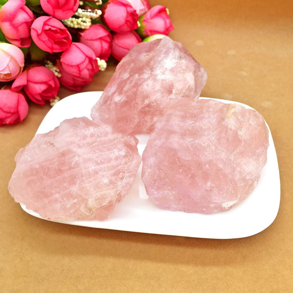 1Pc Natural Pink Quartz Crystal Stone Rock Mineral Specimen Healing Collectible