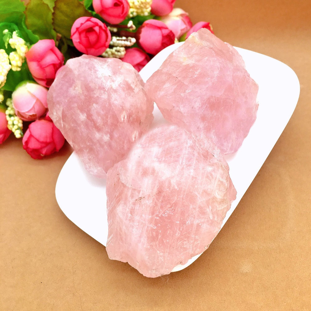 1Pc Natural Pink Quartz Crystal Stone Rock Mineral Specimen Healing Collectible