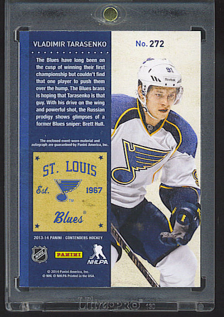 2013-14 PANINI CONTENDERS VLADIMIR TARASENKO RC  AUTO / PATCH .. 99/10