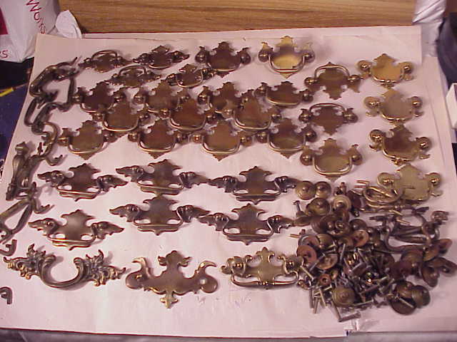 LARGE LOT OF VINTAGE BATWING DRAWER HARDWARE / PULLS  PLUS EXTRAS