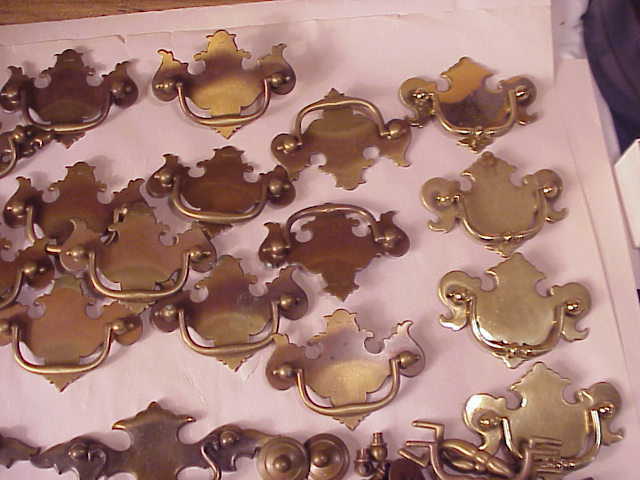 LARGE LOT OF VINTAGE BATWING DRAWER HARDWARE / PULLS  PLUS EXTRAS