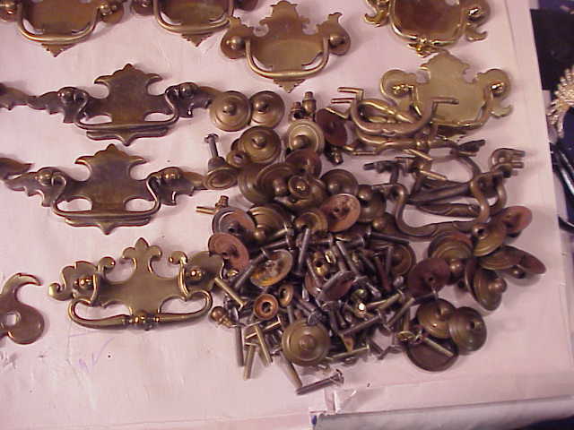 LARGE LOT OF VINTAGE BATWING DRAWER HARDWARE / PULLS  PLUS EXTRAS