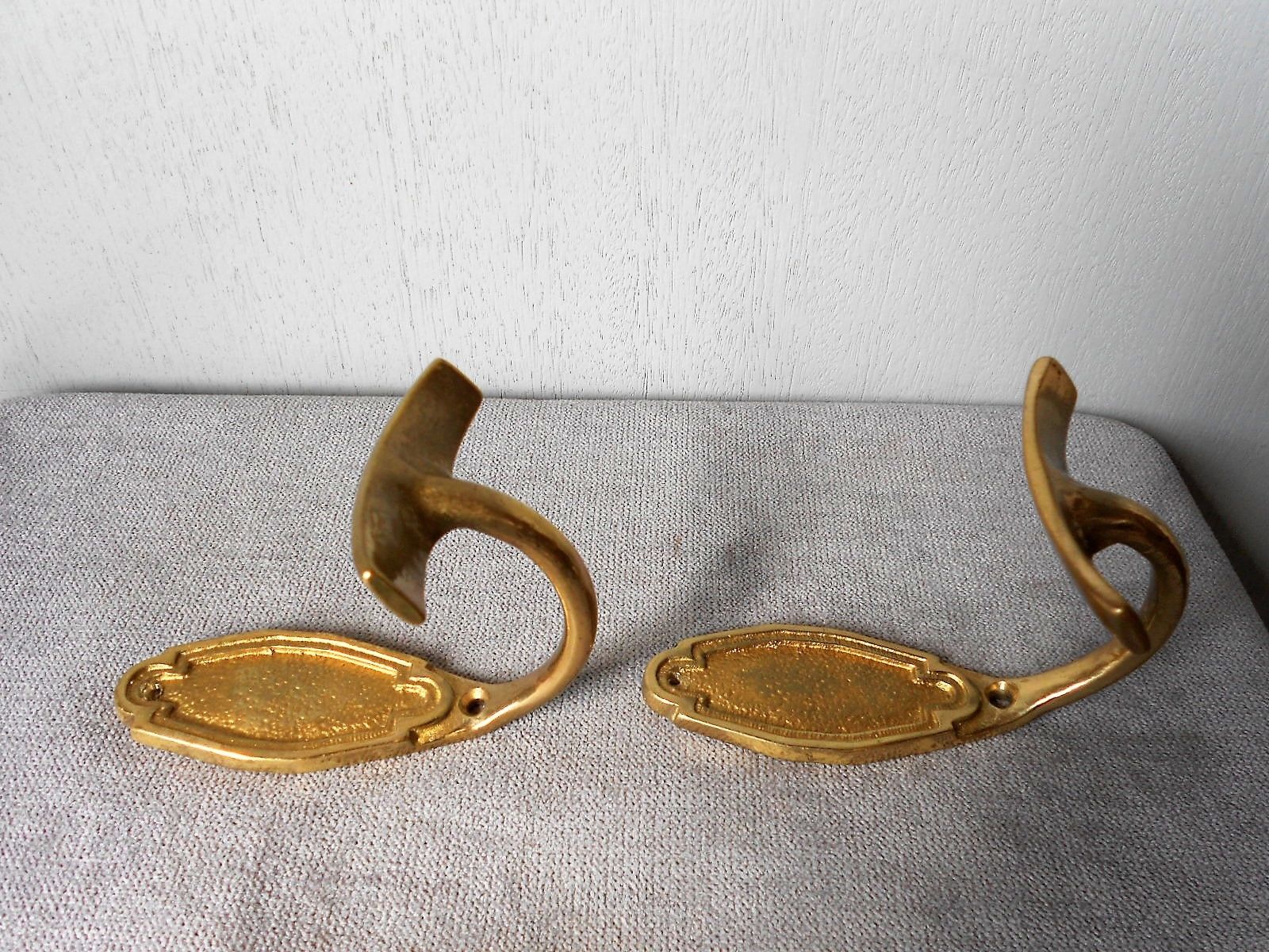 Pair of  French Vintage BRONZE Hooks / Coat Racks / CLOTHING Hangers