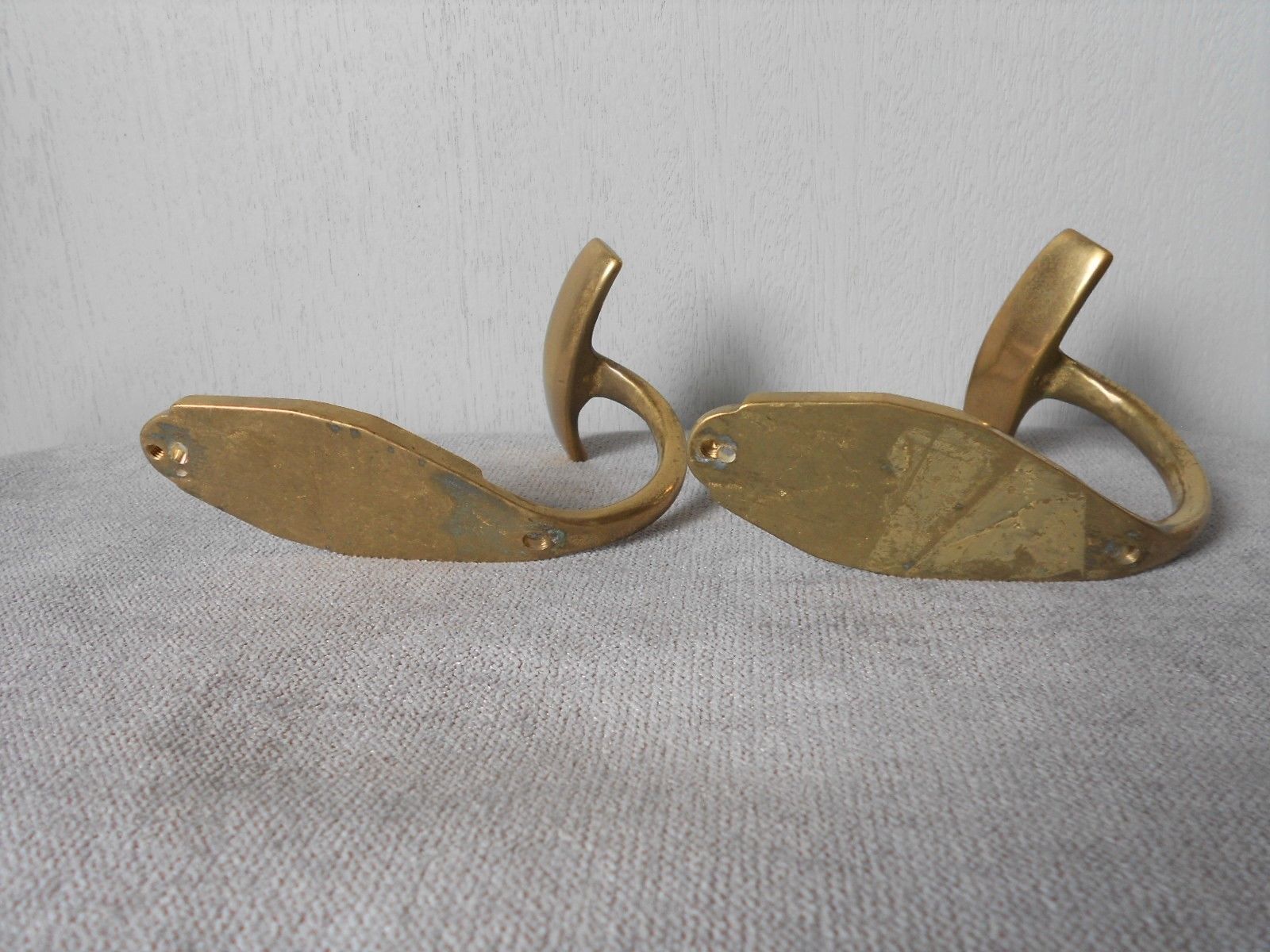 Pair of  French Vintage BRONZE Hooks / Coat Racks / CLOTHING Hangers