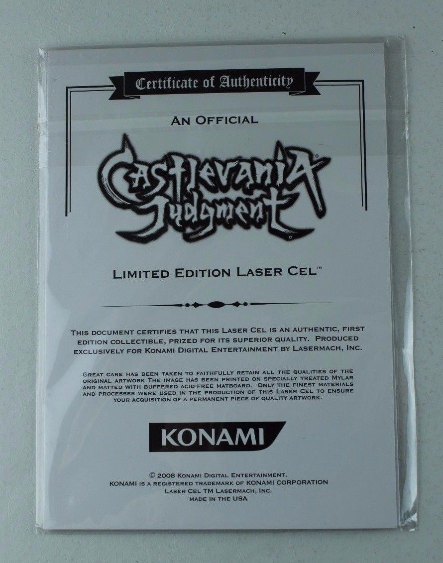 2008 Castlevania Judgment Limited Edition Laser Cel w/ COA Konami [NEW Sealed]