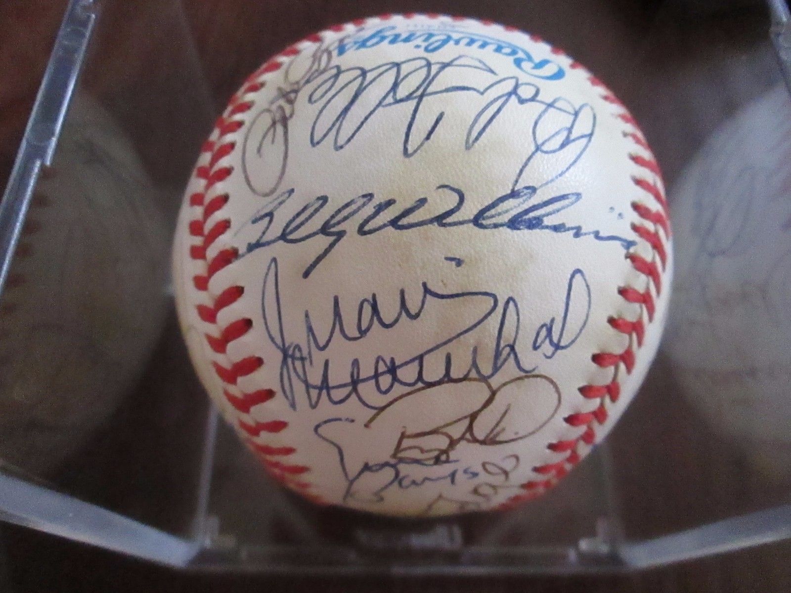 MICKEY MANTLE JOE DIMAGGIO MUHAMMAD ALI AUTOGRAPHED BASEBALL WOW! PLEASE READ