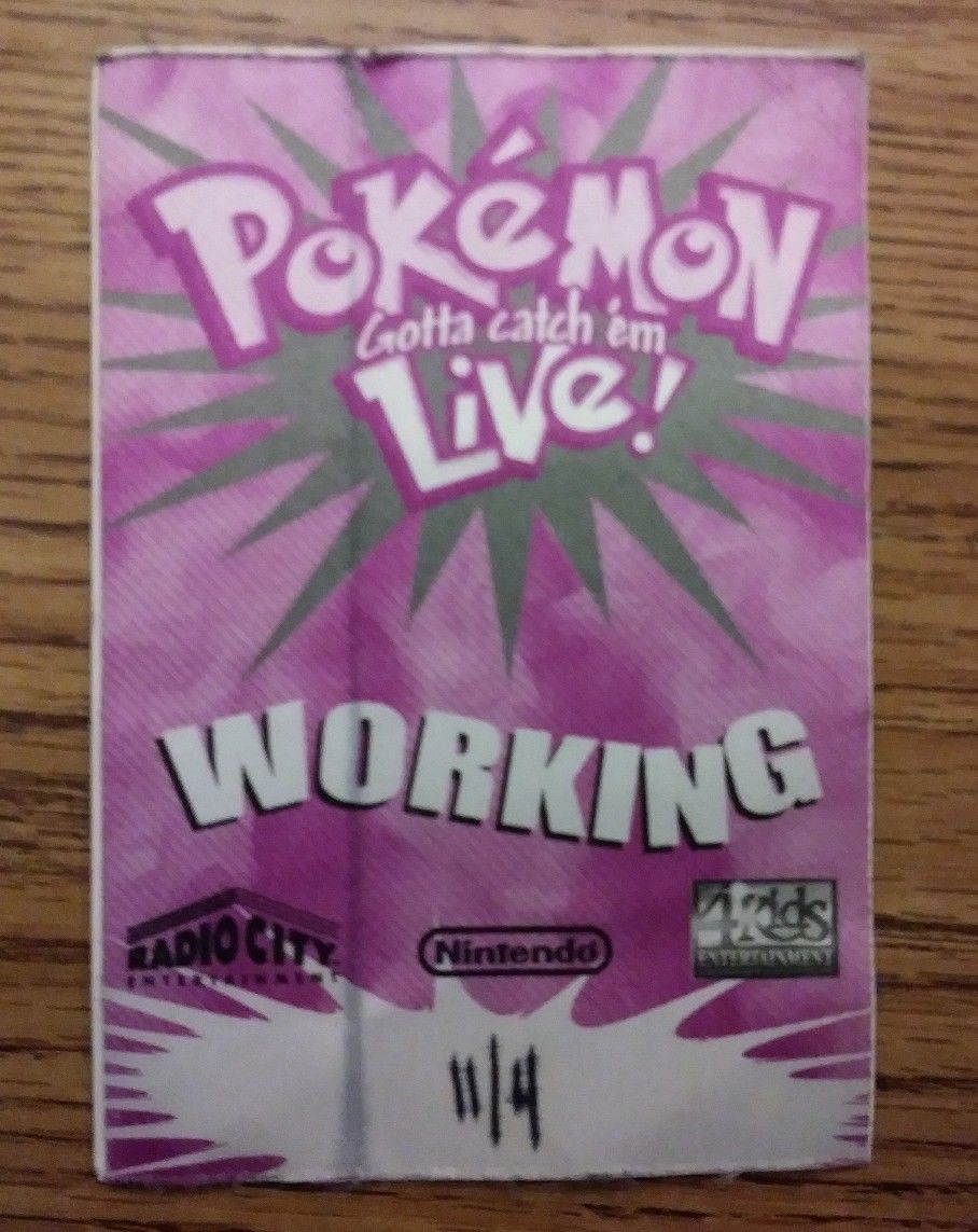 two"Pokemon Live!" Musical 2000 unpeeled backstage passes Nov. Indianapolis WOW