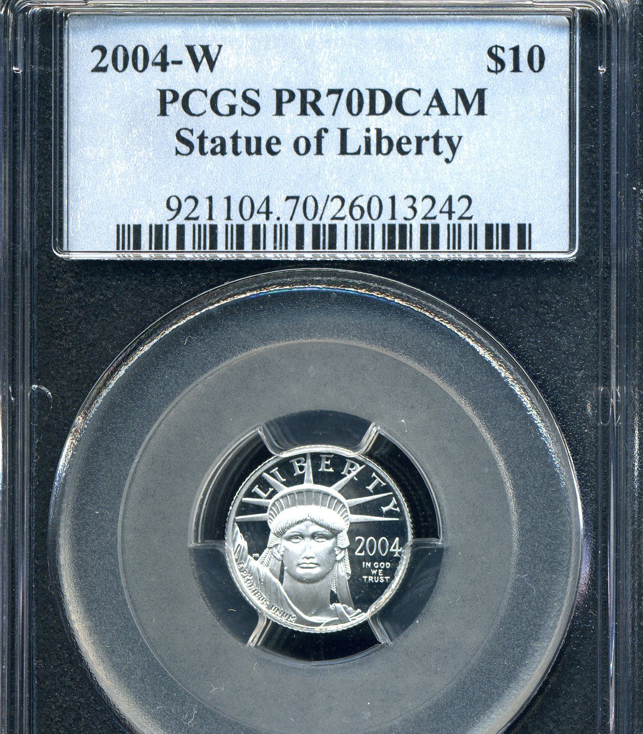 2004 W $10 1/10 OZ PROOF PLATINUM EAGLE PCGS PR70 DCAM