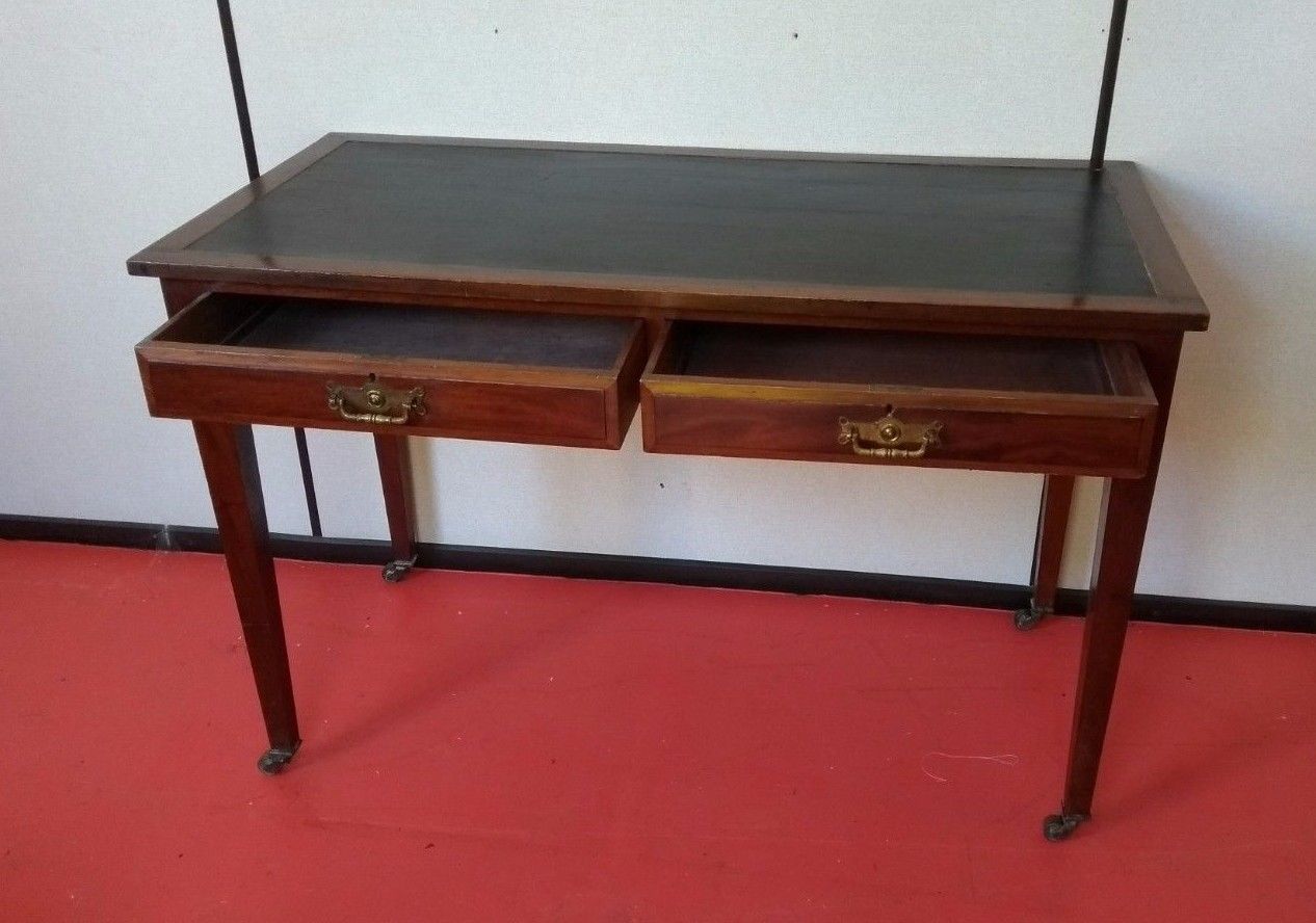 SOLID VICTORIAN ARTS CRAFTS MAHOGANY WRITING DESK TABLE