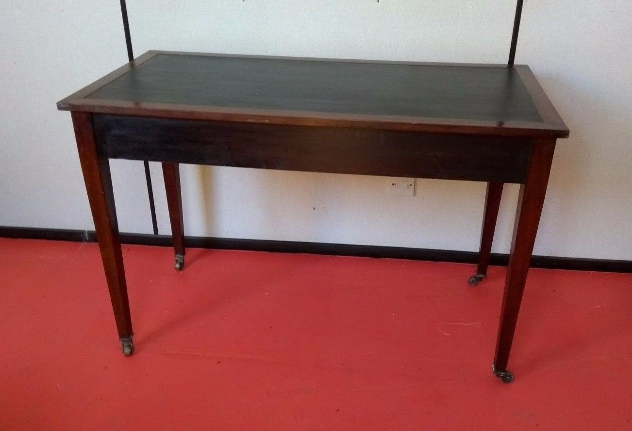 SOLID VICTORIAN ARTS CRAFTS MAHOGANY WRITING DESK TABLE