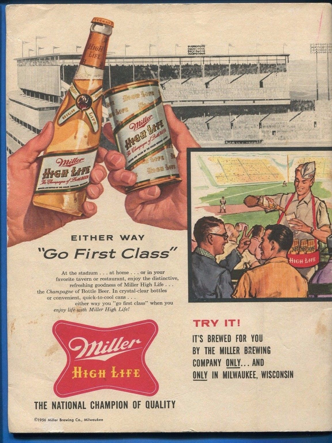 1957 WORLD SERIES PROGRAM & TICKET STUB YANKEES @ BRAVES GAME #3 MILWAUKEE