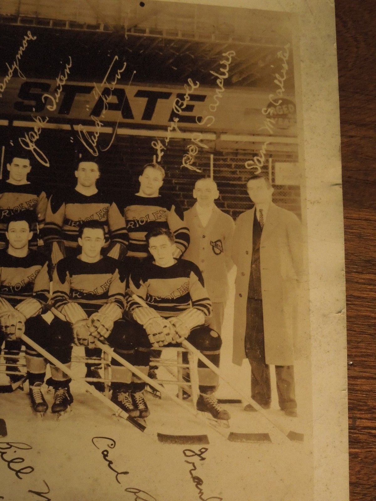 Vintage Baltimore Orioles Hockey Team Autographed Photograph Print