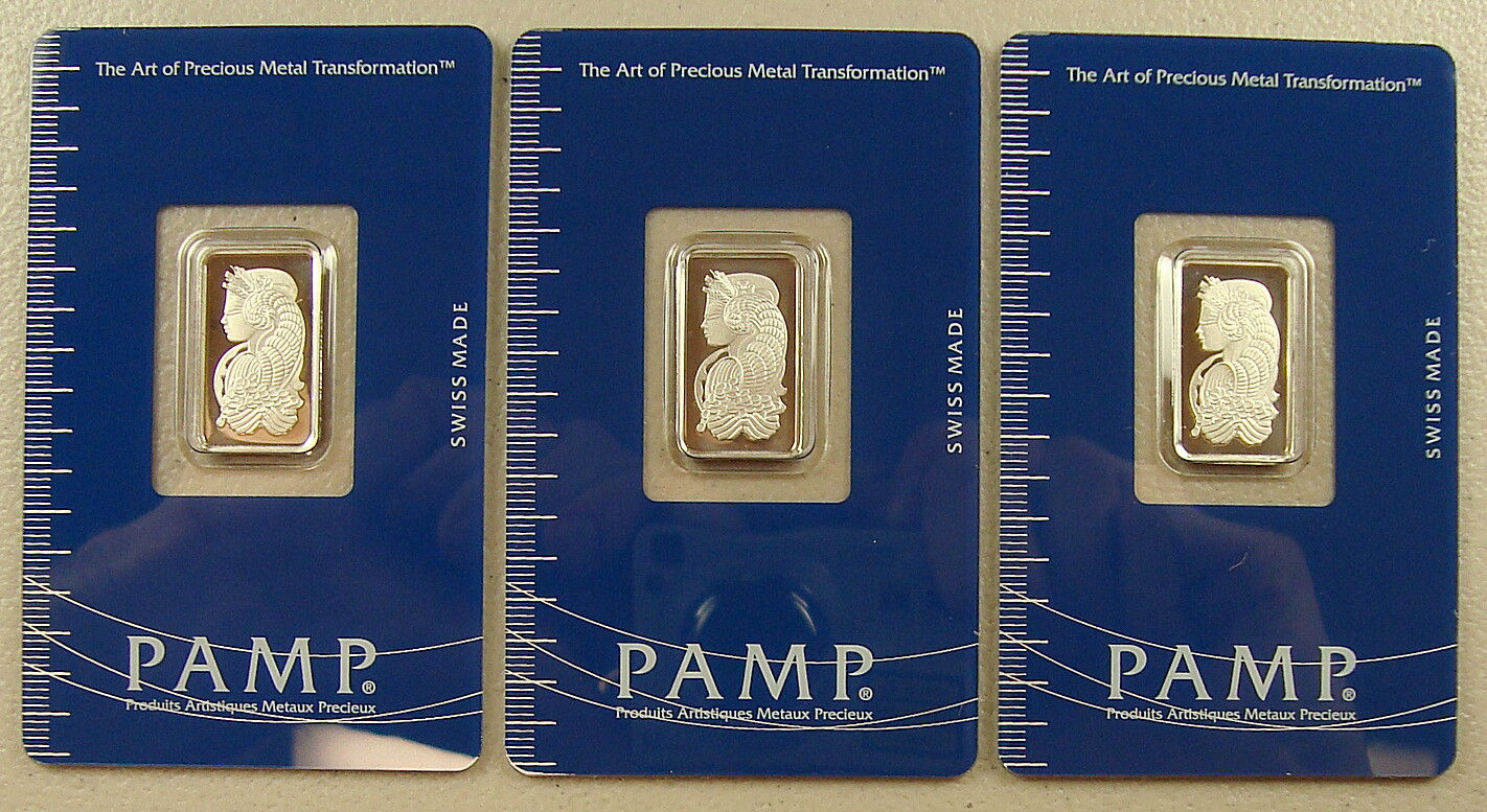 Lot of (3) Pamp Suisse 5 Gram .9995 Platinum Bullion Bars