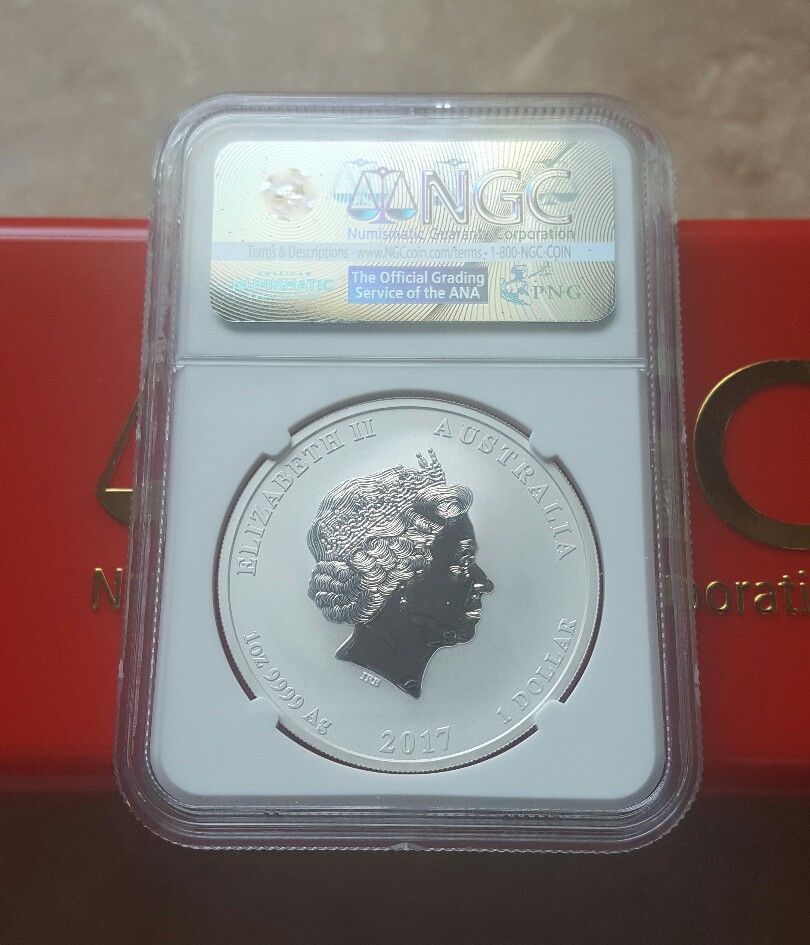 RARE MINT ERROR 2017 P Australia Dragon and Phoenix 1oz Silver Coin NGC MS69