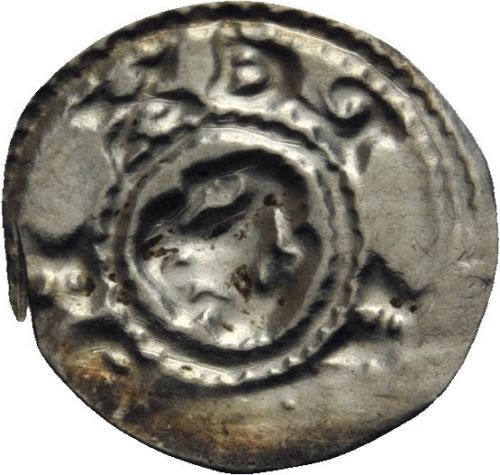 Z-212 Hungary, Béla IV (1235-1270AD) Silver Bracteate Denar,  Head with 3 faces!