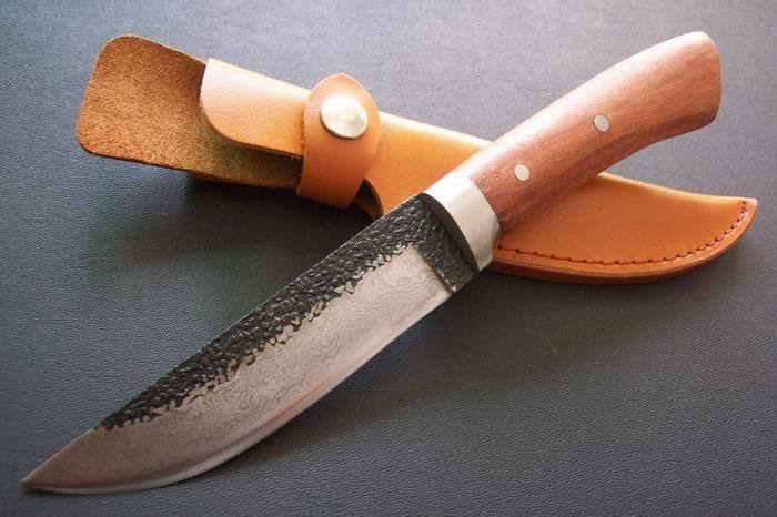 New High-carbon Steel Handmade Forged Damascus Hunting Fixed Knife A34