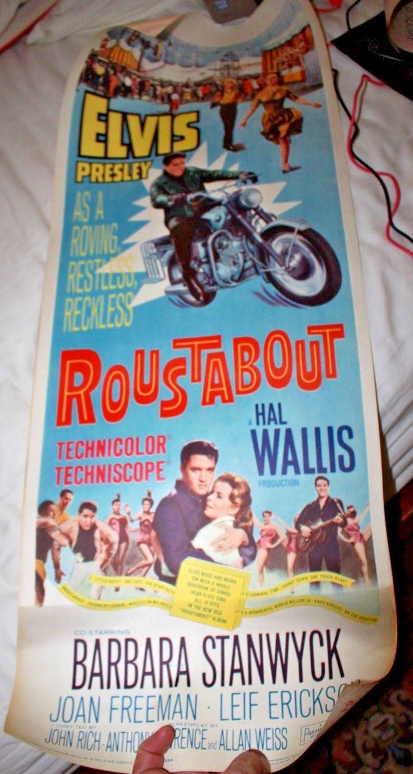 Roustabout Pristine Original Vintage Movie Poster Insert Elvis Presley 1964