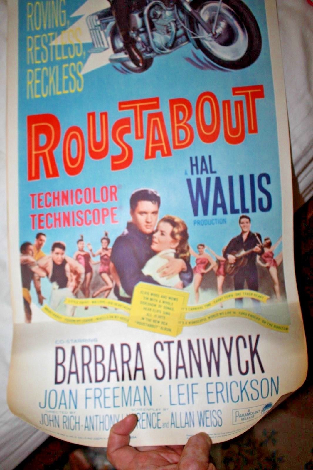 Roustabout Pristine Original Vintage Movie Poster Insert Elvis Presley 1964