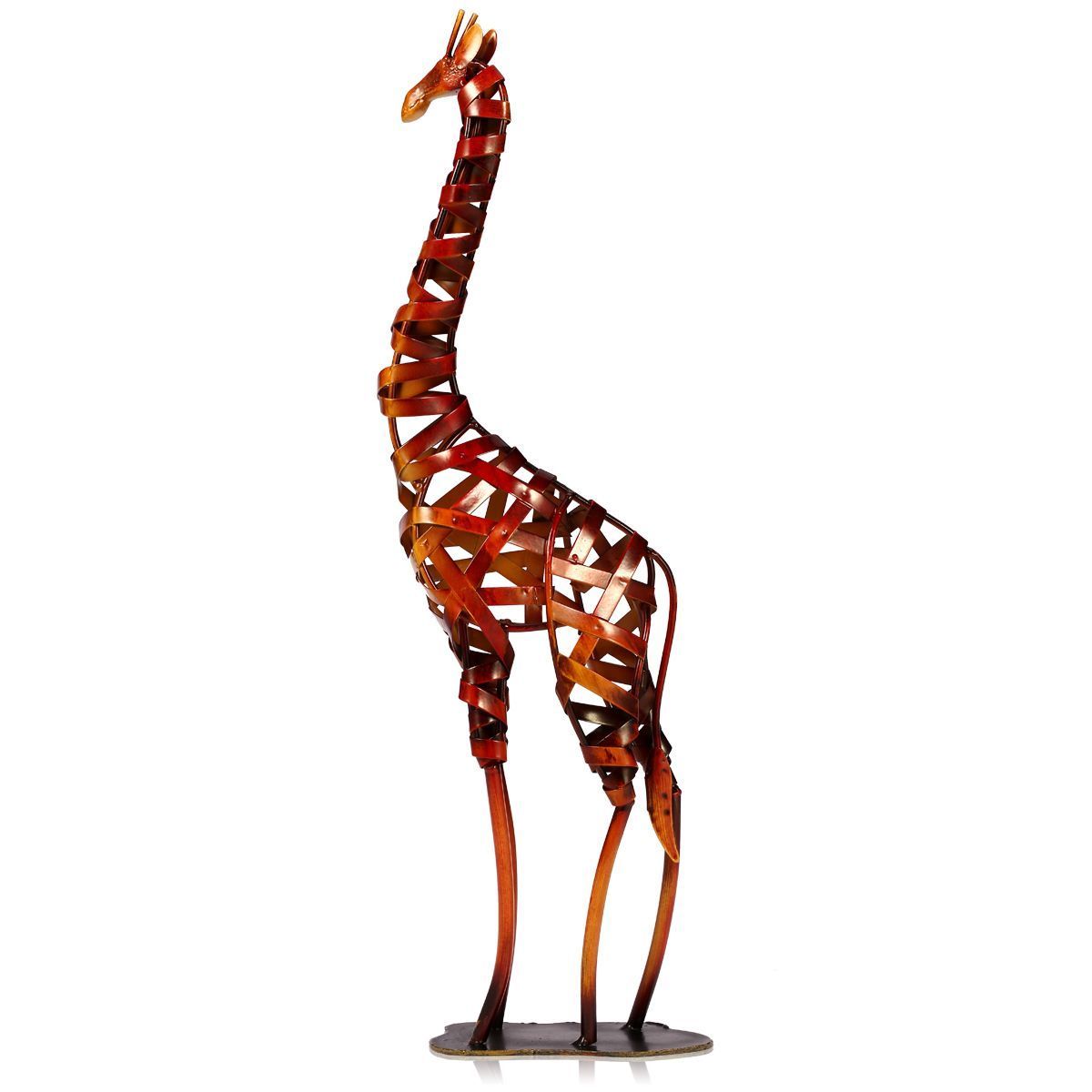 Metal Giraffe Modern 20" Sculpture Braided Figure Art Deco Abstract Contemporary