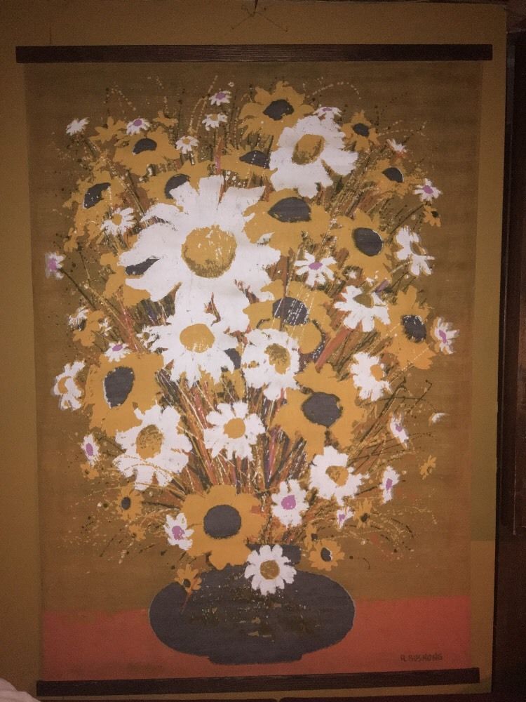 Robert Bushong Wall Hanging Tom Tru Flowers Mid Century Modern