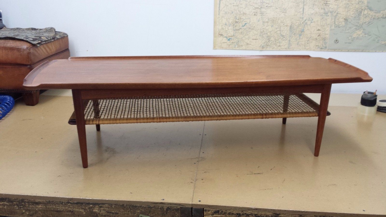 Danish Modern COFFEE TABLE, Teak, mid century, wooden 1960s. Original finish