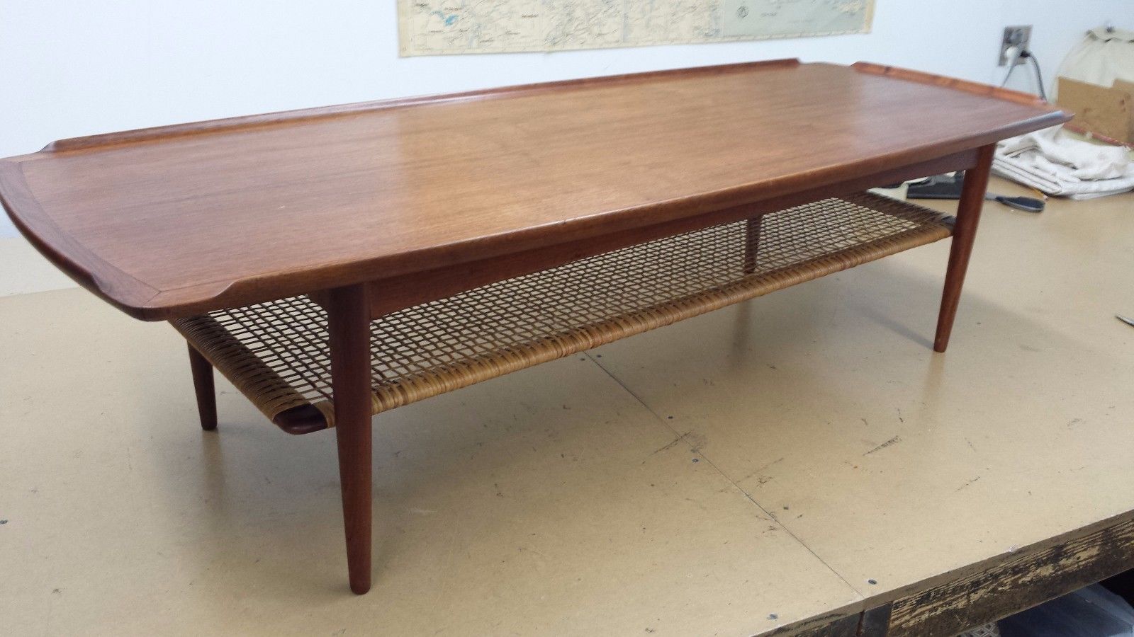 Danish Modern COFFEE TABLE, Teak, mid century, wooden 1960s. Original finish