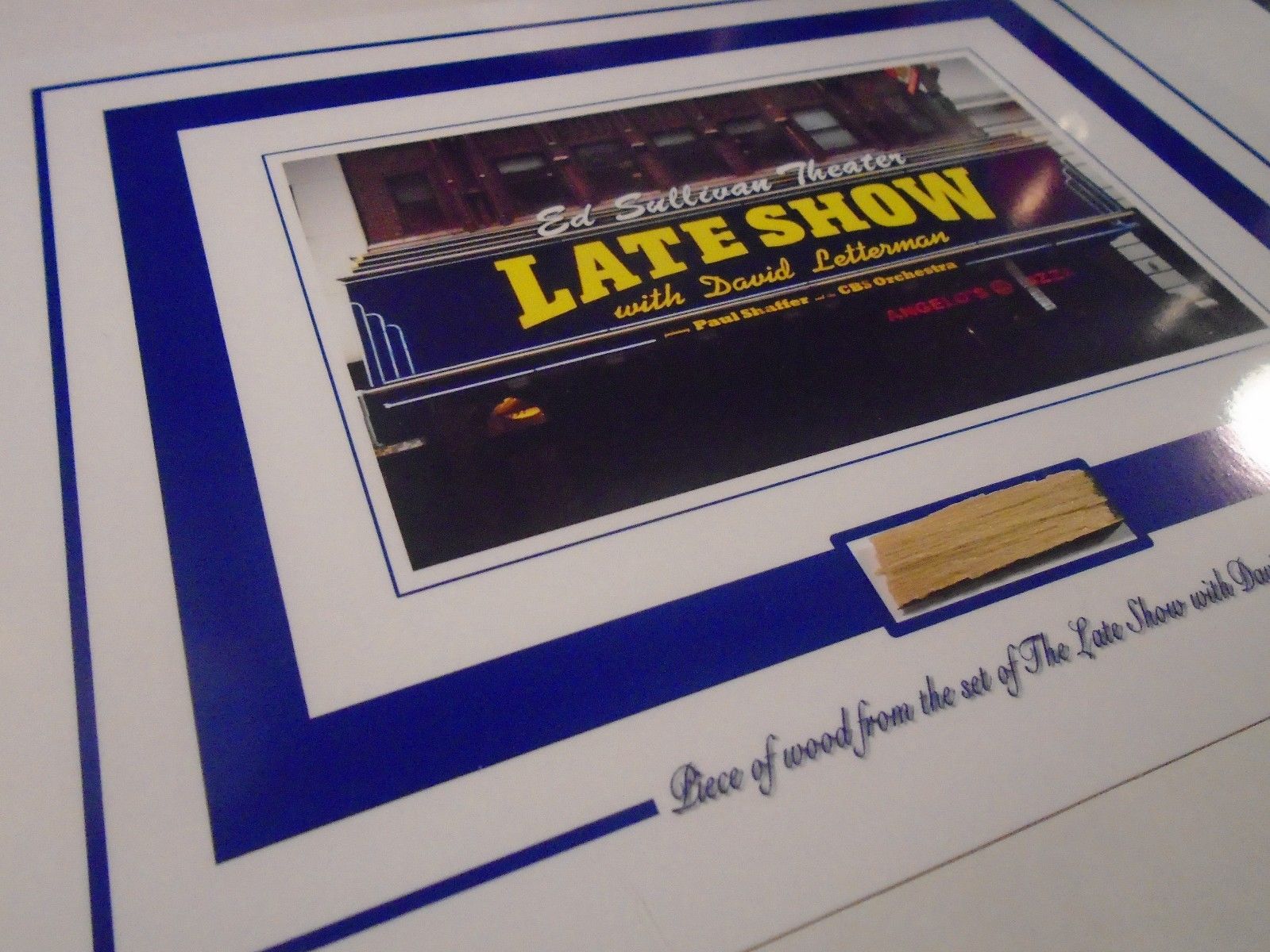 PIECE of SET from THE LATE SHOW WITH DAVID LETTERMAN Ed Sullivan Theater prop