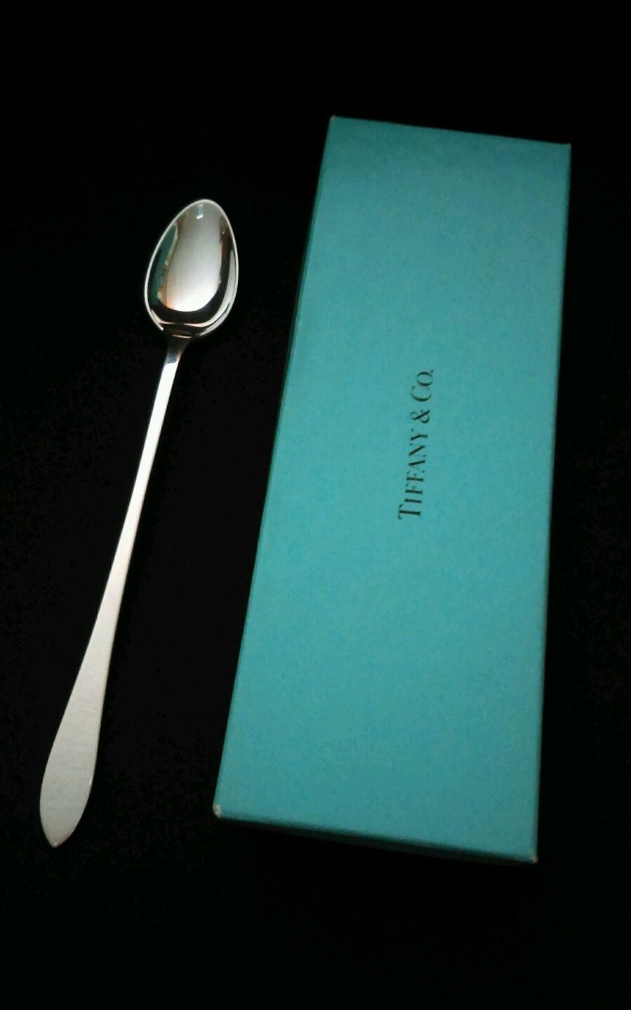 Vintage Sterling Silver Tiffany & Co Faneuil Infant Baby Feeding Spoon with box