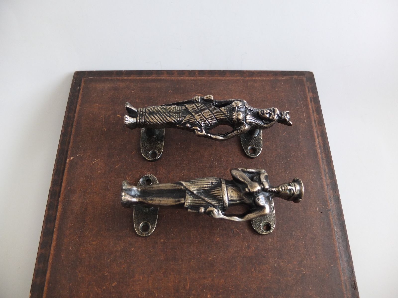 VINTAGE ANTIQUE STYLE SOLID BRASS PAIR OF DOOR HANDLES PULLS