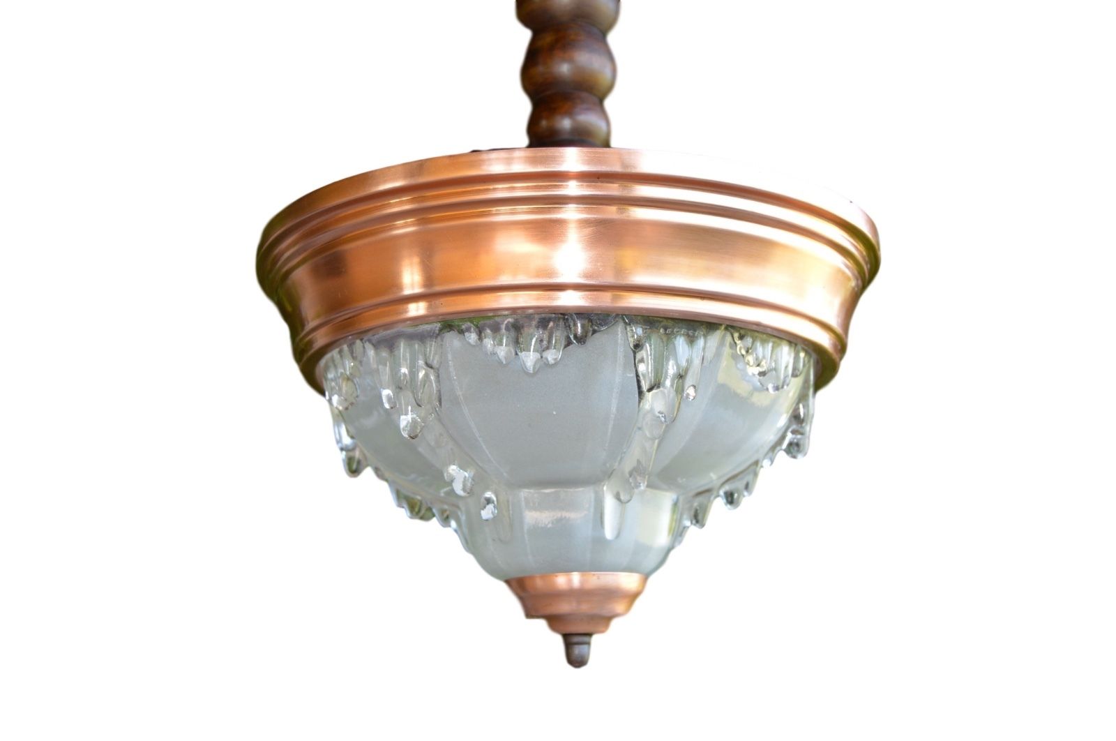 EZAN French Opalescent Glass Art Deco Chandelier Ceiling Lamp Light