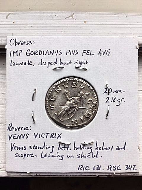 GORDIAN III DENARIUS Roman Empire VENUS Very Nice Uncertified