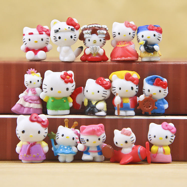 16pcs Hello Kitty Japan Anime Cute Mini Figures Collection Toy Gift 2cm