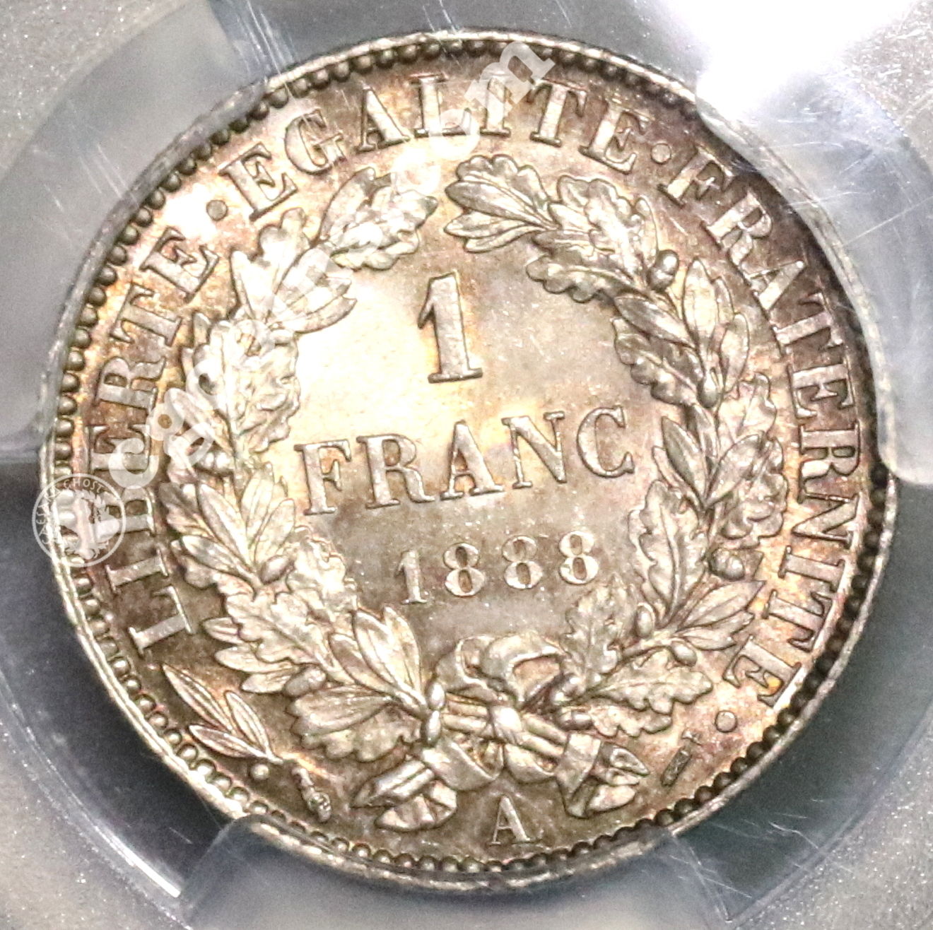 1888-A PCGS MS 65 France Silver 1 Franc GEM BU Ceres Coin (16090701D)